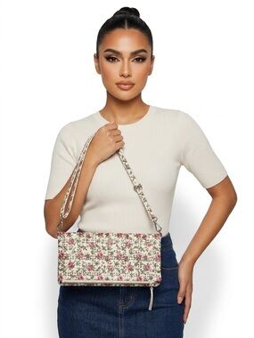 Max Studio Small Shoulder Bag Handbag with removable strap colorful floral print